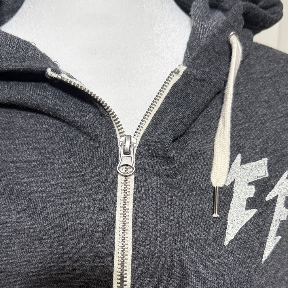 Foo Fighters grey Zip-Up Hoodie with Foo Fighters design on the back. - Picture 5 of 8